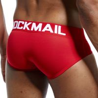 【YF】☬▼☄  JOCKMAIL low waist briefs Large size solid mens boxer briefsWhite quick-drying fitness swimming trunks