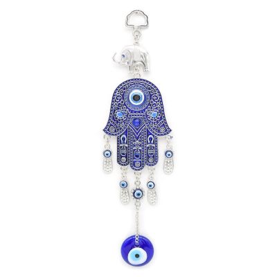 ตุรกี Blue Evil Eye Amulets Hand Wall Protection แขวน จี้ Wind Chimes Garden ตกแต่งบ้าน Ornament