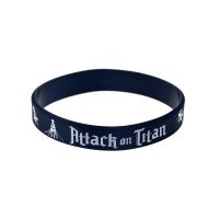 1 PC Attack on Titan Silicone Rubber Wristband Anime Gift Adult Size Bracelet