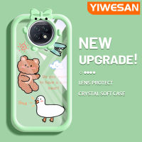 YIWESAN เคสสำหรับ Xiaomi Redmi โน๊ต9T เคสลายการ์ตูนน่ารักลายสิงโตแมวอัพเกรดใหม่เคสโปร่งใสลายกล้องถ่ายรูปซิลิโคนนิ่มเคสมือถือกันกระแทกแบบใสที่สร้างสรรค์