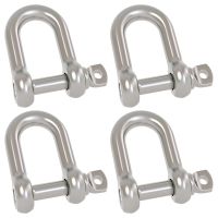 4 Pcs 5/16 Inch 8mm Screw Pin Anchor Shackle 304 Stainless Steel D Ring Shackle for Wirerope Lifting, Ship Anchor