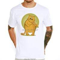 Playing Violin Hippo/Cat Design T Shirt Cute Cartoon T-Shirt Summer Fashion Casual White Print Men Top Tees Harajuku Streetwear