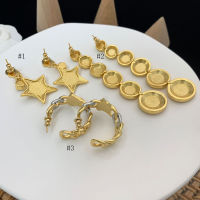 Trendy Vintage Gold Plated Stud Earrings Zirconia For Women Fashion Jewelry Accessories Wedding Party Anniversary Gift