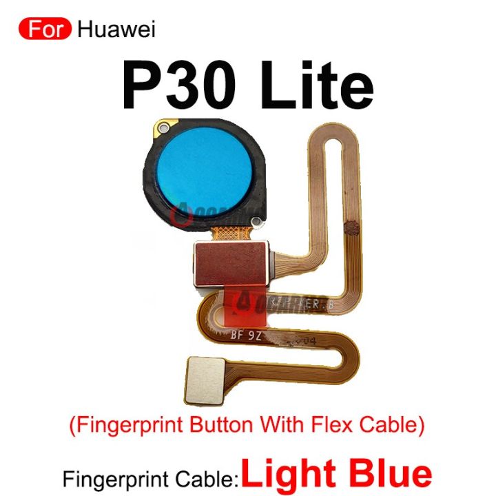 สีดำสีน้ำเงินสีขาวสำหรับ-p30-lite-p30lite-สายเคเบิลงอได้และชิ้นส่วนซ่อมแซมดั้งเดิมปุ่มลายนิ้วมือ