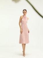 Palettestudio - BLOSSOM Dress [สีชมพู Dusty Rose] ชุดเดรสออกงาน ชุดไปงานแต่ง เดรสเปิดหลัง ผูกโบว์ช่วงคอ ชุดเพื่อนเจ้าสาว เดรสซาติน