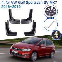 แผ่นบังโคลนรถยนต์4ชิ้นสำหรับ VW Golf Sportsvan SV MK7 2018 ~ 2019อุปกรณ์ตกแต่งบังโคลนอัปเกรดป้องกันการกระเด็น