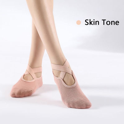 💖【Lowest price】MH ถุงเท้าโยคะสำหรับผู้หญิงผ้าพันแผลกันลื่นระบายอากาศได้ถุงเท้าเต้นบัลเล่ต์