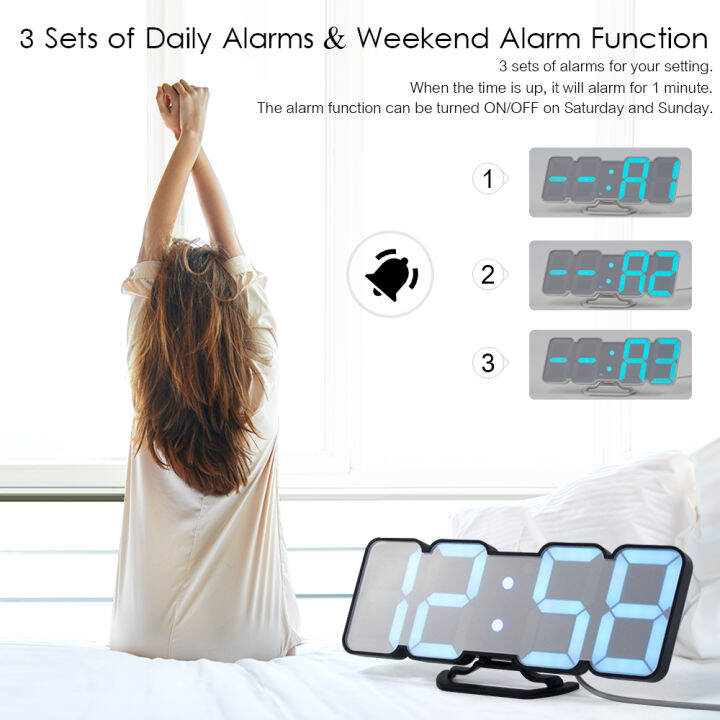 Wall Desktop Clock Wireless Remote Snooze Functions USB Sound Control