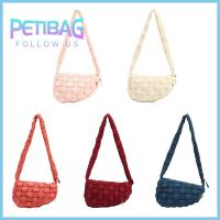 PETIBAG ลำลองแบบสบายๆ หรูหราสุดหรู จุได้มาก ไนลอนทำจากไนลอน กระเป๋าแบบสะพายไหล่ กระเป๋ามีจีบมีเมฆ กระเป๋าโท้ทขนาดใหญ่ กระเป๋า Crossbody