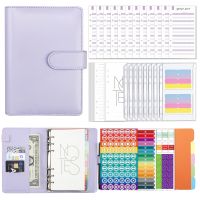 A6 Binder Budget Planning Notebook Cover Folder A6 Size 6 Hole Binder Pocket Plastic Binder Financial Planner Envelope Set Note Books Pads