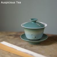 150ml Hand Painted Crane Sancai Covered Bowl Single Tea Cup Heat-resistant Tea Making Hand Grasping Bowl Ceramic Kung Fu Tea Set