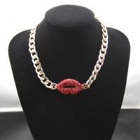 [COD] Foreign Trade Necklace Fashion European and Alloy Lips Pendant Clavicle Chain