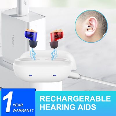 ZZOOI CIC Rechargeable Hearing Aid Digital Hearing Aids Adjustable Tools Mini Invisible Sound Amplifier for Elderly Deafness Audifonos
