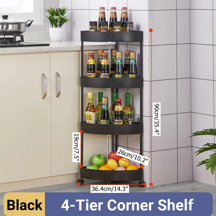 3/4/5 Layer Removable Kitchen Bathroom Corner Shelf Storage Organizer