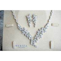 Neriza Jewelry/ ชุดเครื่องประดับเพชรสังเคราะห์ประกายไฟเทียบเท่าเพชรแทั จัดส่งฟรีพร้อมกล่อง NSW083