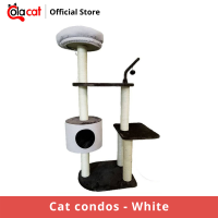 Colacat Cat condos - White  คอนโดแมว ที่ข่วนเล็บแมว Colacat 3 ชั้น 3 เสา สีขาว