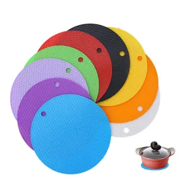 Round Heat Resistant Silicone Mat Drink Cup Coasters Non-slip Pot