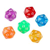 【✆】 6ชิ้น/เซ็ตเกมหลายด้านลูกเต๋า D20เกม Dices เล่นเกมคละสี