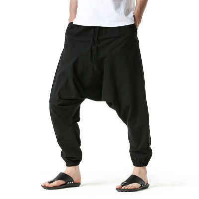 Mens Black Harem Baggy กางเกง2021ยี่ห้อใหม่ Casual Cotton Jogging Sweatpants ผู้ชาย Hip Hop Streetwear Joggers กางเกง Male