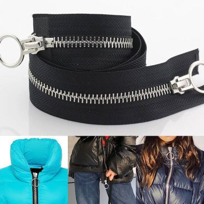 5# Metal Long Zipper Double Sliders Open End Zip Down Jacket Coat Zipper DIY Sewing Clothes Making Carfts Accessories 70cm 90cm Door Hardware Locks Fa