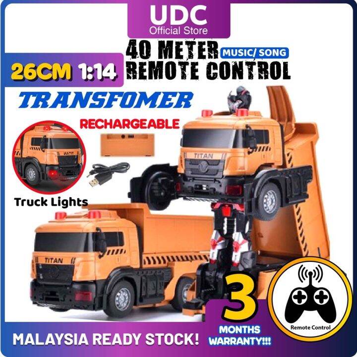 Big Promo UDC 🚛 25CMTransformer Dump Truck Remote Control Lorry Kereta