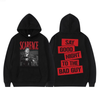 Scarface Tony Montana Say Goodnight To The Bad Guy Slogan Hoodie Men Classic Vintage Hoodies Hip Hop Rock Punk Gothic Sweatshirt {in store}