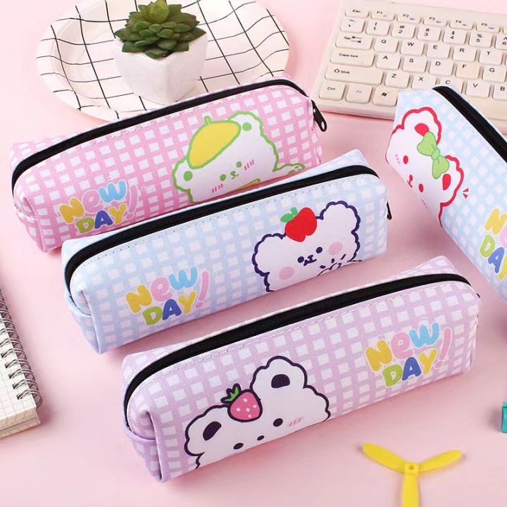 Cartoon PU Waterproof Pencil Case Cute Simple Stationery Bag Creative ...