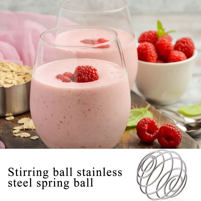 5pcs 10pcs Stainless Steel Spring Ball Mixing Wire Whisk Ball for Shaker  Cup Bottle Mixer Blender Ball for Mixing Protein Shakes, Drinking (5pcs)