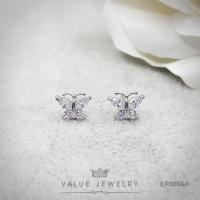 Value Jewelry ER0698 กว้าง0.9cmยาว0.7cm เครื่องประดับเพชรCZ เกรดพรีเมี่ยม หนีบ ห่วง ระย้า คริสตัล เพชร  สร้อยข้อมือ สร้อยคอ แหวน