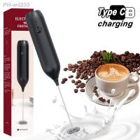 Electric Milk Foamer Handheld Rechargeable Coffee Frother Drink Mixer Kitchen Foam Blender Egg Stirring Beater for Lattes Matcha