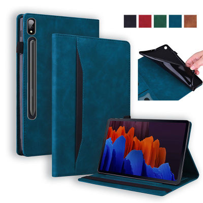 เคสสำหรับซัมซุงกาแล็กซีแท็บ S7 FE 12.4 "&amp; Galaxy Tab S9 + S9 FE + S7 S8บวก12.4 11.0นิ้วฝาครอบ Casing Tablet ฝาเปิดแนวนักธุรกิจสำหรับซัมซุงกาแล็กซีแท็บ S8 S9 Ultra 5G 14.6"