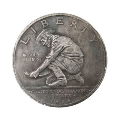 ภาพเหรียญสะสมเหรียญที่ระลึกคาวบอยและหมี1925แบบอเมริกันของที่ระลึกทำมือเหรียญแคลิฟอร์เนียสหรัฐอเมริกา