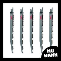 Milwaukee ใบเลื่อยชัก ใบตัดไม้ ตัดไม้สด  ใบเลื่อยซอว์ซอล สำหรับตัดแต่ง ขนาด 9" (230มม.) ของแท้ Pruning 5 TPI รหัส 48-00-1301