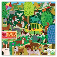 eeBoo  Dogs in the Park 1000 Pc Puzzle จิ๊กซอว์รูปสุนัขในสวน แบบ 1000 ชิ้น