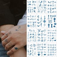 10Pcs Finger Herbal Fruit Juice Tattoo Sticker Waterproof Men Women Lasting Small Love Planet Semi Permanent Temporary Tattoo