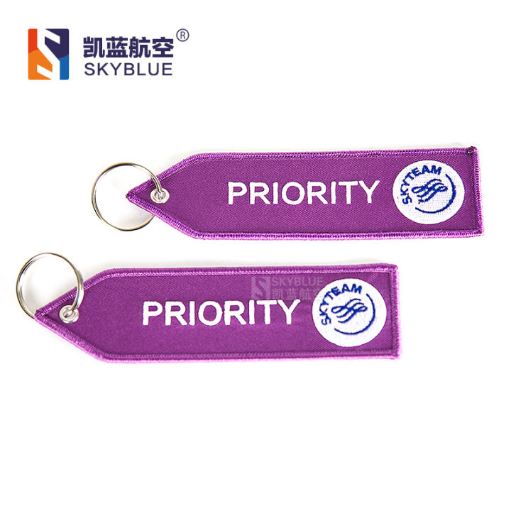 priority-luggage-embroider-travel-luggage-bag-tag-red-orange-purple-star-alliance-one-world-skyteam-key-chain-ring-keychain