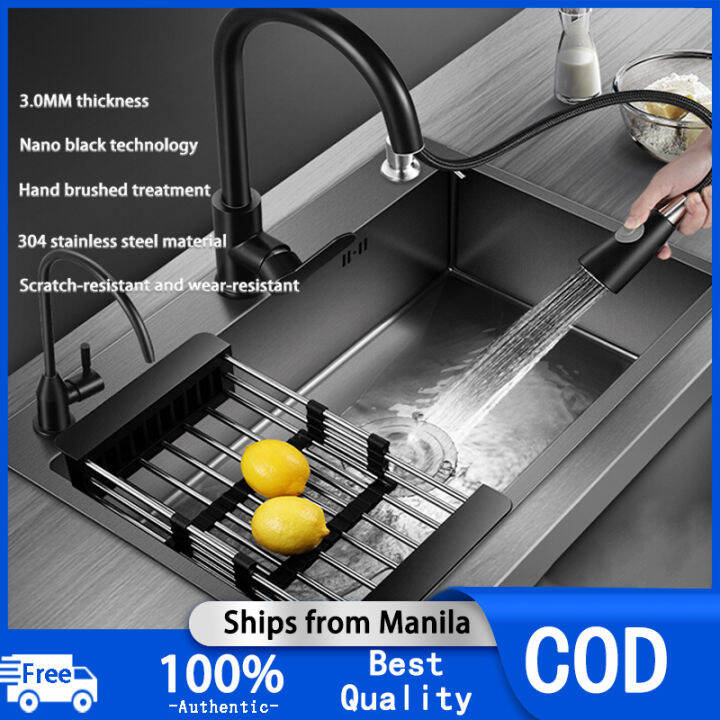 kitchen sink 304 stainless steel nano sink 3.0MM thickness black sink