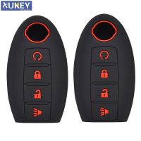 KLL 2Pcs Silicone Remote Key Cover For Nissan Altima Maxima Murano Rogue Sentra Versa Titan 2006-2018 Key Case Fob 3 Button