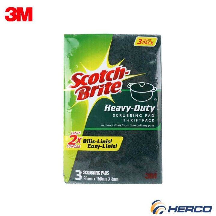 3M Scotch Brite Heavy Duty Scrub Pad Thrift Pack 3pcsmEU | Lazada PH