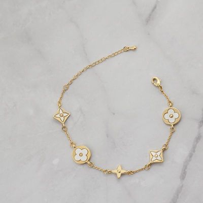 Gelang Tangan gold plated four leaf clover celets Simple flower friendship celet jewelry celet for women