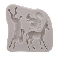 hang qiao shop Fondant Silicagel Mold Cake Mold Squirrel Fawn Bunny Pattern Mold Handmade Soap Mold Candle Moulds Cake Decoration Tools