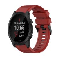 สำหรับ Garmin Forerunner 945สายนาฬิกาข้อมือซิลิโคนเนื้อแนวนอน22มม. พร้อมอุปกรณ์กำจัด (สีแดง)