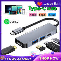 USB-C HUB Converter Adapter 4in1/5in1/6in1อะแดปเตอร์มัลติฟังก์ชั่น ตัวอ่านการ์ด SD / TF และพอร์ต USB 3.0 2 พอร์ตสำหรับ MacBook Pro, Google Chromebook, Samsung Galaxy S8 / S9 และอุปกรณ์ USB C อื่น ๆ A75