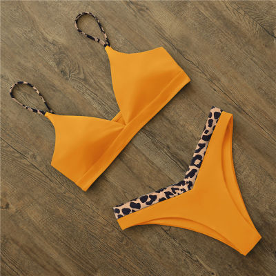 Sexy Micro Bikini  Women Solid And Leopard Push Up Padded Thong Swimsuit Female Cut Out Bathing Suit Swimwear Trajes De Bano