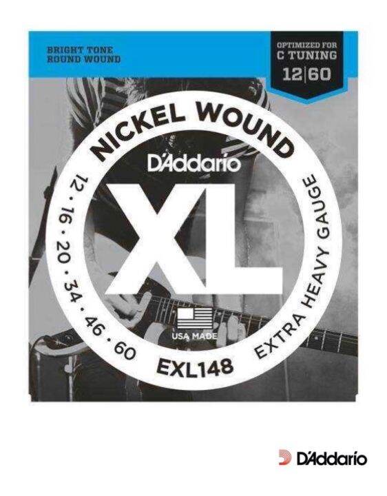 daddario-สายกีตาร์ไฟฟ้า-เบอร์-12-แบบนิกเกิล-ของแท้-100-รุ่น-exl148-extra-heavy-12-60-made-in-usa