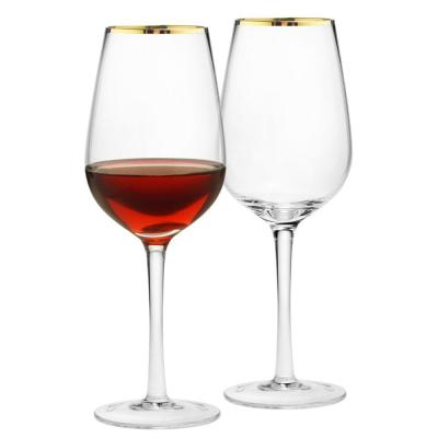 ชุดแก้วถ้วยไวน์แชมเปญแก้วไวน์แดงแก้วไวน์แดงทรงไข่พนมเปญปากแก้วสีขาวสูงพร้อมถ้วยวาดรูปทอง GobletQianfun