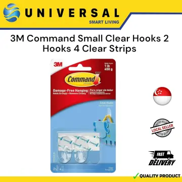 3M Command Self-Adhesive Hook - Clear - 2 pack/Small - 17092CLR-C