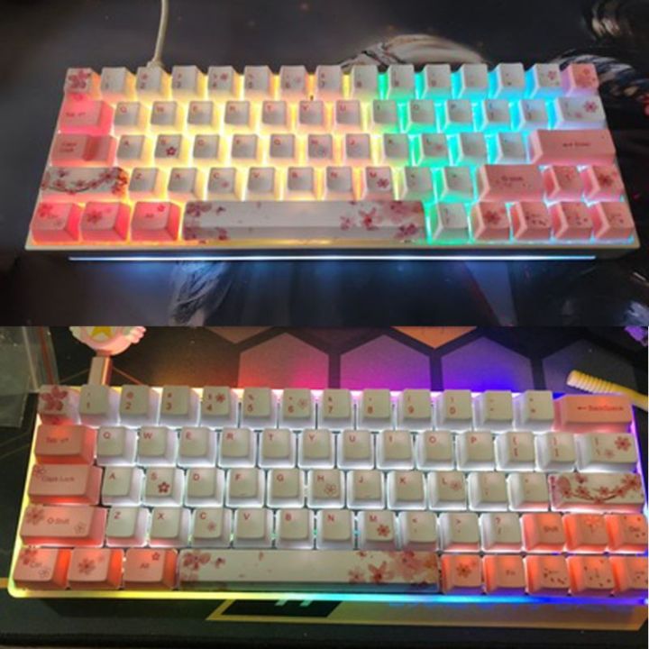 73-keys-oem-pbt-keycaps-full-set-mechanical-keyboard-keycaps-pbt-dye-sublimation-cherry-blossom-keycaps-korean-japanese