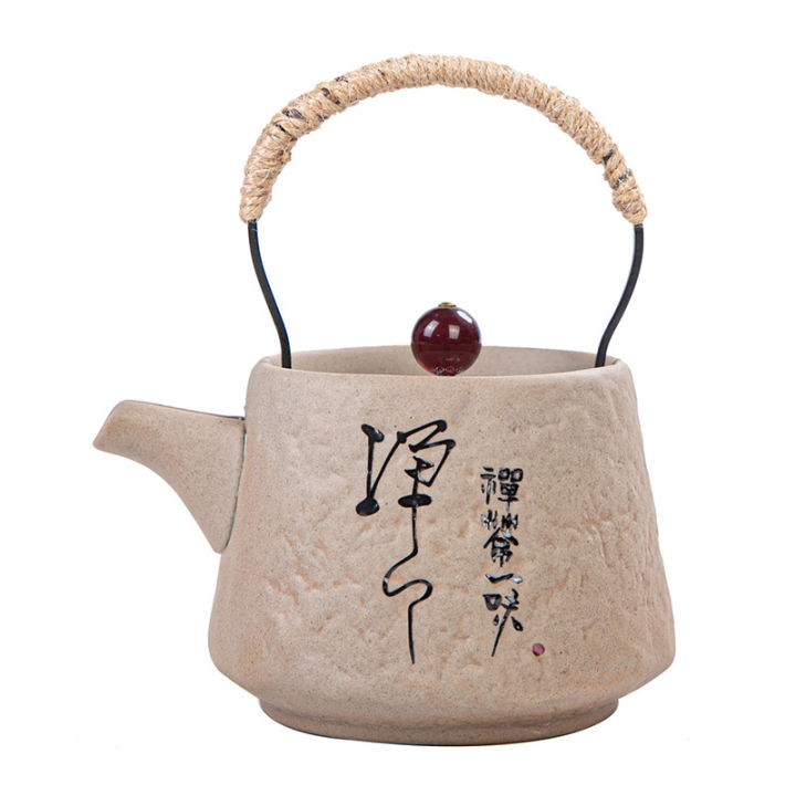 tomor-life-กาน้ำชาเซรามิกผิวขรุขระ-กาน้ำชาเซรามิกย้อนยุคสำหรับใช้ในครัวเรือนกาน้ำชากังฟูกาน้ำชาป้องกันการลวกพร้อมที่จับ