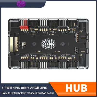 Cooler Master 5V/3PIN ARGB 12V/4PIN PWM Multi Way Splitter Adapter Addressble PC Case Fan SATA Hub